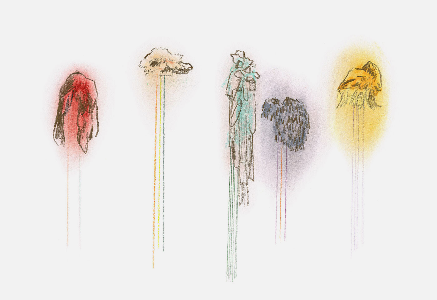 Dessin abstrait au crayon de bois