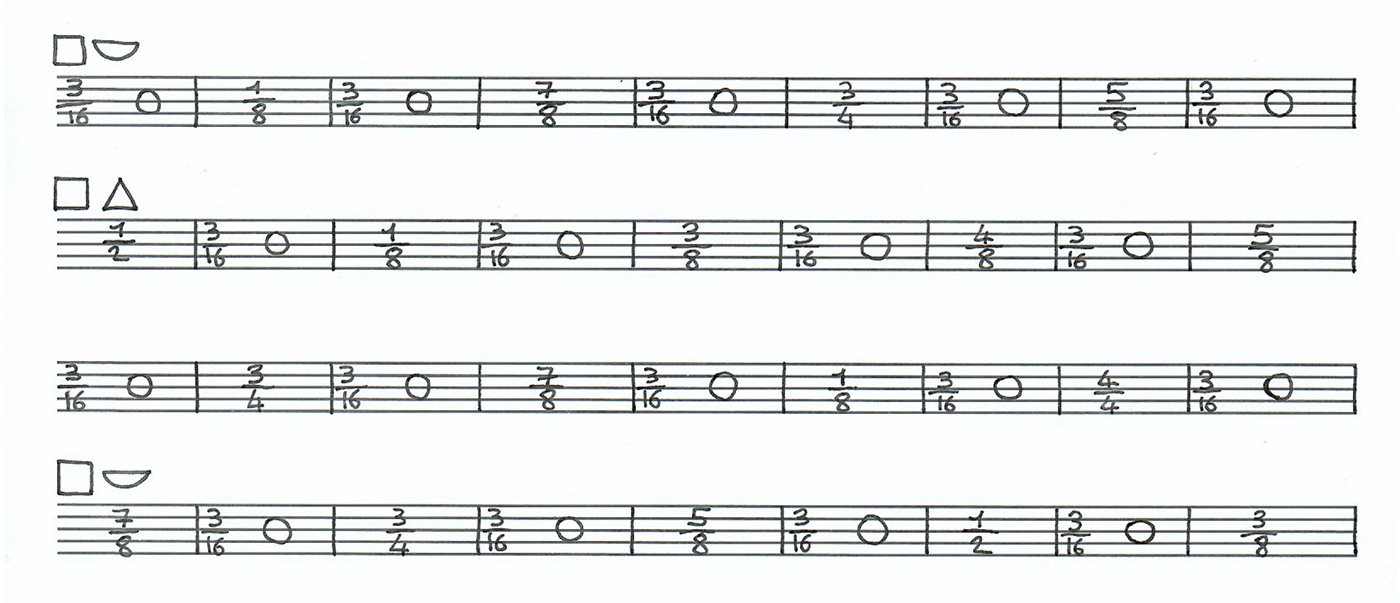 Partition de musique avec des formes géométriques